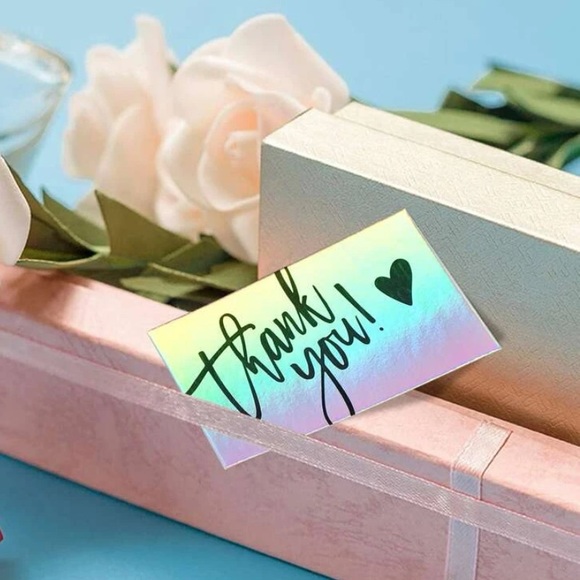 50 PK Metallic Rainbow Thank You Cards 50 Pack Set - Picture 2 of 7